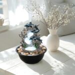 Indoor Tabletop Dolphin Water Fountain with LED Light – Ocean Theme Desk Decor a... - Image 5