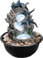 Indoor Tabletop Dolphin Water Fountain with LED Light – Ocean Theme Desk Decor a... - Image 7