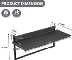 Sundale Outdoor 40" Large Folding Balcony Table for Railing, Patio HDPE Bar Adju... - Image 4