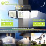 daphino 2500LM Solar Lights Outdoor with Motion Sensor,3 Head 270° Wide Angle St... - Image 3