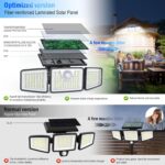 daphino 2500LM Solar Lights Outdoor with Motion Sensor,3 Head 270° Wide Angle St... - Image 4