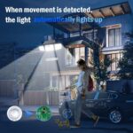 daphino 2500LM Solar Lights Outdoor with Motion Sensor,3 Head 270° Wide Angle St... - Image 7