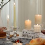 Glass Candle Holder Set of 4 Clear Candlestick Holders for Pillar Taper and Teal... - Image 7