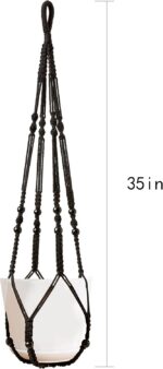 Macrame Plant Hanger Indoor Hanging with Wood Beads Macrame Planters No Tassel f... - Image 5