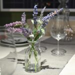 Abzo Fake Flowers- Artificial Lavender Plants in Glass Vase with Faux Water,Faux... - Image 5