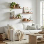 Hanging Shelves for Wall – Rustic Mango Wood Wall Shelves Set of 2 (15×6 in) | F... - Image 3