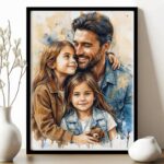 Noni Personalized Family Portrait Wall Art, Custom Watercolor Portrait From Phot... - Image 3