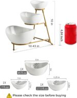 YHOSSEUN 3 Tier Serving Stand Oval Serving Bowl with Metal Rack, Tied Serving Bo... - Image 3