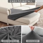 NAISI Waterproof Couch Cushion Covers Thick Velvet Fabric Washable Sofa Slipcove... - Image 5