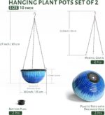 10inch Hanging Planters for Indoor and Outdoor Plants, 2 Pack Hanging Planter wi... - Image 5