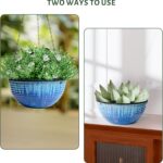 10inch Hanging Planters for Indoor and Outdoor Plants, 2 Pack Hanging Planter wi... - Image 6