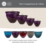 The HC Companies 12 Inch Pizzazz Round Planter Pots with Ceramic Look, Lightweig... - Image 6
