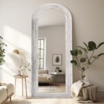 ZHUNFA Arched Full Length Mirror with Solid Wood Frame, 65x22 Farmhouse Wall Mir... - Image 6