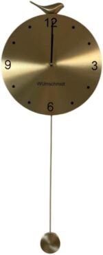 Brass Grid Pendulum Wall Clock - Modern Minimalist Silent Swaying Clock, Creativ... - Image 3