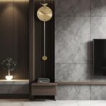 Brass Grid Pendulum Wall Clock - Modern Minimalist Silent Swaying Clock, Creativ... - Image 7