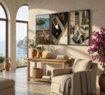3Pcs Mediterranean Coastal Canvas Wall Art Vintage Italian Travel Photography Po... - Image 4