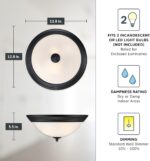 Designers Fountain Flush Mount Ceiling Light, 2-Pack, 13 Inch Frosted Glass Ligh... - Image 5