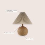 JONATHAN Y 17.25" Brown Wood Finish Sphere Table Lamp, Mid-Century Bedside Night... - Image 3