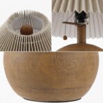 JONATHAN Y 17.25" Brown Wood Finish Sphere Table Lamp, Mid-Century Bedside Night... - Image 5