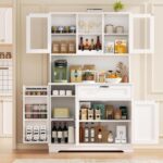 Vongrasig Kitchen Pantry Cabinet, Farmhouse Kitchen Hutch Tall Storage Cabinet w... - Image 4