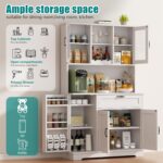 Vongrasig Kitchen Pantry Cabinet, Farmhouse Kitchen Hutch Tall Storage Cabinet w... - Image 5