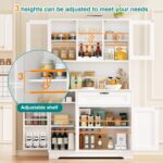 Vongrasig Kitchen Pantry Cabinet, Farmhouse Kitchen Hutch Tall Storage Cabinet w... - Image 7