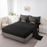 Black Damask Bed in a Bag King Size Comforter Set 7 Pieces,Luxury Grey Golden Te... - Image 5