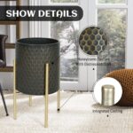 Oakrain Mid Century Planters for Indoor Plants, Set of 2, Modern Decorative Meta... - Image 7