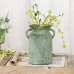 SHMILMH Glass Flower Vase with Handle – 8 Inches Rustic Imitation Ceramic Vase f... - Image 5