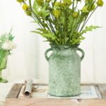 SHMILMH Glass Flower Vase with Handle – 8 Inches Rustic Imitation Ceramic Vase f... - Image 8