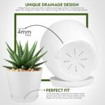 Utopia Home Plant Pots Indoor with Drainage Holes – Set of 5 White Plastic Flowe... - Image 4