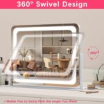 ROLOVE Large Vanity Mirror with Lights, 22"x17" Lighted Makeup Mirror for Desk, ... - Image 6