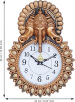 Premium Plastic Designer Stones Ganesha Wall Clock for Home and Office Décor, Li... - Image 3