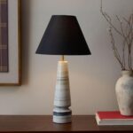 SAFAVIEH Lighting Collection Jules White & Black Marble 22-inch Table Lamp for B... - Image 4