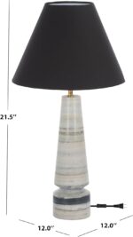 SAFAVIEH Lighting Collection Jules White & Black Marble 22-inch Table Lamp for B... - Image 5