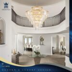 Crystal Chandeliers Large 40" 28 Lights Modern Round Chandelier Luxury Gold 7-Ti... - Image 4