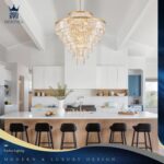 Crystal Chandeliers Large 40" 28 Lights Modern Round Chandelier Luxury Gold 7-Ti... - Image 10