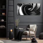 CIRABKY Abstract Canvas Wall Art for Living Room Black and White Wall Decor for ... - Image 4