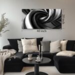 CIRABKY Abstract Canvas Wall Art for Living Room Black and White Wall Decor for ... - Image 7