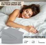 Luxury Egyptian Cotton Queen Size Sheet Set - 1000 Thread Count 6 Piece Queen Sh... - Image 5