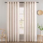 MIULEE Natural White Linen Curtains 84 Inch Long for Bedroom Living Room, Soft T... - Image 3