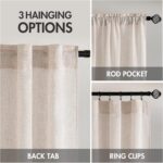 MIULEE Natural White Linen Curtains 84 Inch Long for Bedroom Living Room, Soft T... - Image 4
