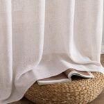 MIULEE Natural White Linen Curtains 84 Inch Long for Bedroom Living Room, Soft T... - Image 8