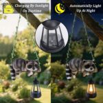 Solar Lighted Garden Outdoor Statue, 20.1" H Hanging Swing Lying with A Sleeping... - Image 4