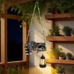Solar Lighted Garden Outdoor Statue, 20.1" H Hanging Swing Lying with A Sleeping... - Image 8
