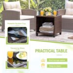 Devoko 3 Pieces Patio Furniture Set, PE Rattan Wicker Patio Set with Two Outdoor... - Image 5