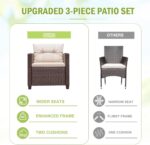 Devoko 3 Pieces Patio Furniture Set, PE Rattan Wicker Patio Set with Two Outdoor... - Image 6