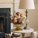 NUPTIO Gold Compote Vase for Centerpiece: 8.5" Wide Short Pedestal Footed Bowl f... - Image 3