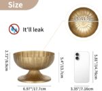 NUPTIO Gold Compote Vase for Centerpiece: 8.5" Wide Short Pedestal Footed Bowl f... - Image 4