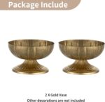 NUPTIO Gold Compote Vase for Centerpiece: 8.5" Wide Short Pedestal Footed Bowl f... - Image 6
